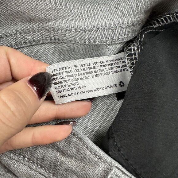 Universal Thread High Rise Skinny Denim Jeans Gray Cut-Off Button Fly Size 2/26R - Picture 9 of 12